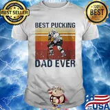 Hockey best pucking dad ever happy father's day vintage shirt