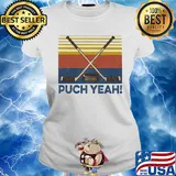 Hockey puck yeah vintage s Ladies tee