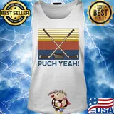Hockey puck yeah vintage s Tank top