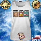 I am a simple man like woman beer firefighter s Tank top