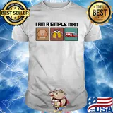 I am a simple man like woman beer firefighter shirt