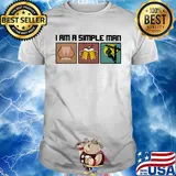 I am a simple man like woman beer lineman shirt