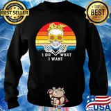 I do what I want skull sunflower vintage s Sweater