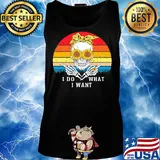 I do what I want skull sunflower vintage s Tank top