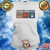 I'm a simple woman flip flop camping paw dog s Ladies tee