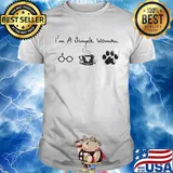 I'm a simple woman glasses coffee paw dog shirt