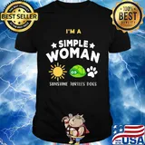 I'm a simple woman sunshine turtles dogs shirt