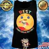 Icon hug pug heart best quarantine partner vintage s Tank top