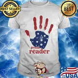 Independence Day handprint proud reader shirt