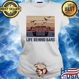 Jeep life behind bars birds vintage s Ladies tee