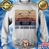 Jeep life behind bars birds vintage s Sweater