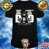John deere a son's first hero a daughter's first love dad happy father's day shirt