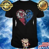 Kansas city chiefs and kansas city royals heart puzzle shirt