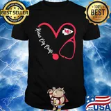 Kansas city chiefs football stethoscope heart shirt