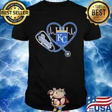 Kansas city royals baseball stethoscope heart shirt