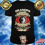 Lion grandpa I am there waiting watching keeping to the shadows but when you need me I'll step out of the shadows and protect what's mine shirt