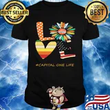 Love capital one life flower american flag vintage shirt