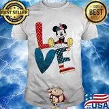 Love mickey mouse american flag firework independence day shirt