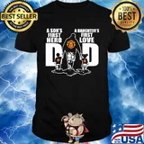 Manchester united a son's first hero a daughter's first love dad happy father's day shirt
