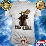 Master yoda mask church's chicken please remember stay 6 feet have a nice day jesus shirt