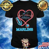 Miami marlins baseball stethoscope heart shirt