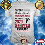Never underestimate a healthcare worker who survived 2020 coronavirus pandemic shirt