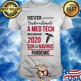 Never underestimate a med tech who survived 2020 coronavirus pandemic shirt