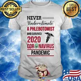 Never underestimate a phlebotomist who survived 2020 coronavirus pandemic shirt