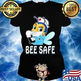 Nurse bee wear mask bee safe covid-19 s Ladies tee