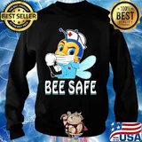 Nurse bee wear mask bee safe covid-19 s Sweater