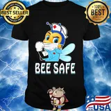 Nurse bee wear mask bee safe covid-19 shirt
