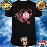 Nurse boston red sox stethoscope heartbeat shirt