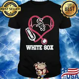 Nurse chicago white sox baseball stethoscope heartbeat shirt