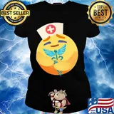 Nurse icon hug caduceus symbol s Ladies tee