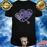 Nurse new york giants stethoscope heartbeat shirt