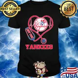 Nurse new york yankees stethoscope heartbeat shirt