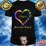 Nurse peace love nursing heart shirt