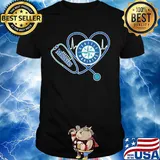 Nurse Seattle mariners stethoscope heartbeat shirt