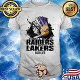 Oakland Raiders and los angeles lakers for life art shirt
