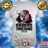 Oakland raiders and southern california trojans for life art shirt