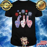 Patriotic llamas firework american flag independence day shirt