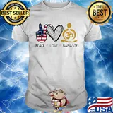 Peace love namaste american flag shirt