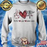 Peace love save lives heartbeat s Sweater