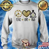 Peace love yoga sunflowers heart s Sweater