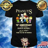 Peanuts 70th anniversary 1950 2020 charles m.schulz thank you for the memories signatures shirt