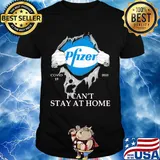Pfizer covid-19 2020 i can’t stay at home hand shirt