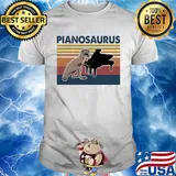 Pianosaurus dinosaur playing piano vintage shirt