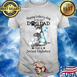 Pit Bull mask tattoo I love dad happy father's day to the best dog dad from a social distance shirt