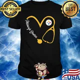 Pittsburgh steelers football stethoscope heart shirt