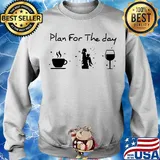 Plan for the day coffee reading book wine s Sweater
